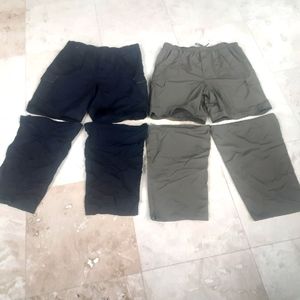 Bundle Of 2 Convertible Cargo Soft Nylon Pants By Surfsoul Outfitters, 6 Pockets